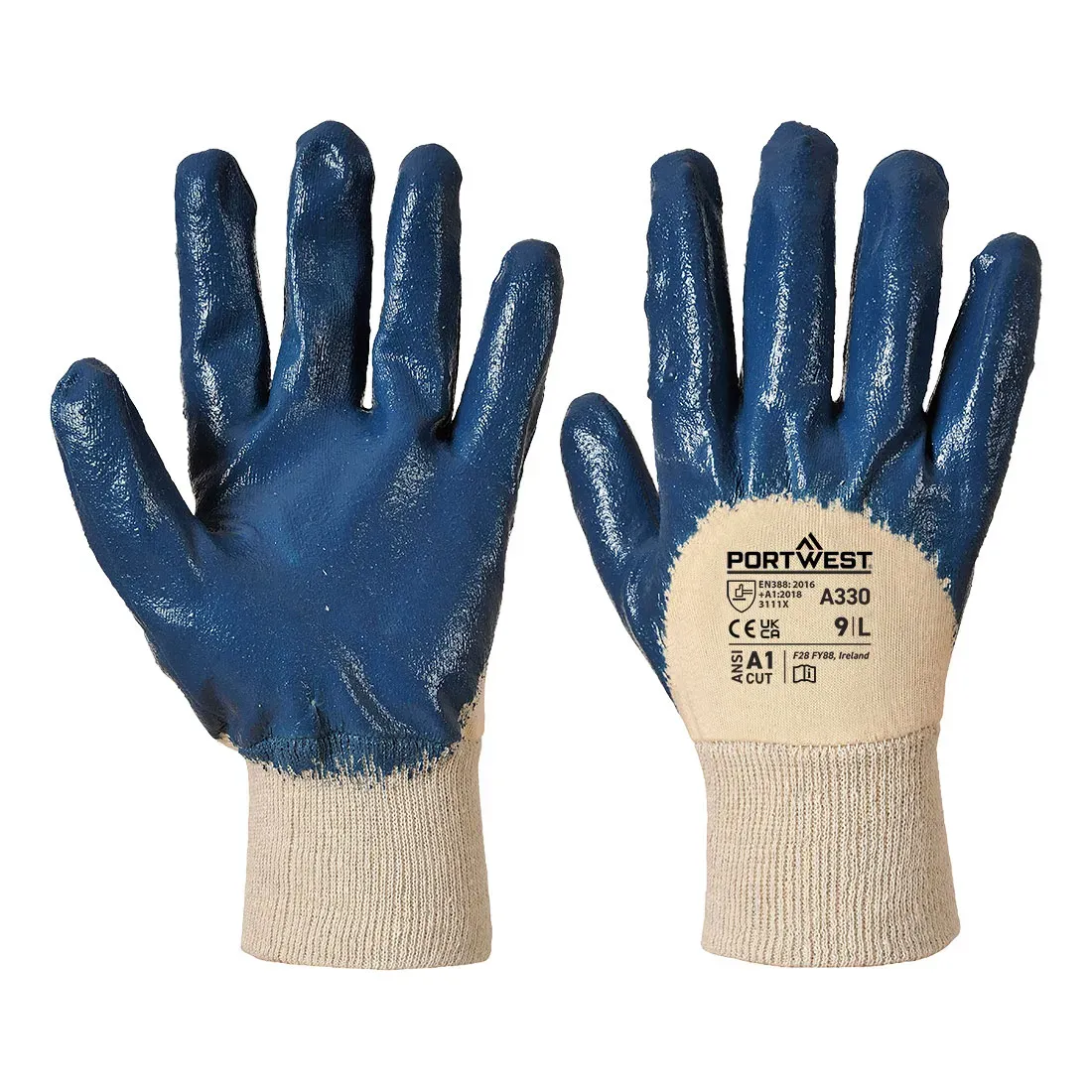 Nitrile dos aéré poignet tricot