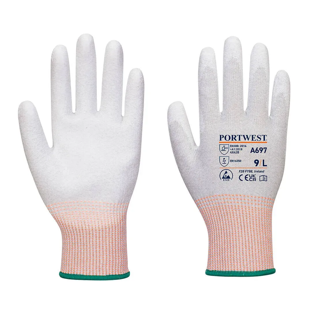 Gant paume enduite PU ESD - Paquet de 12