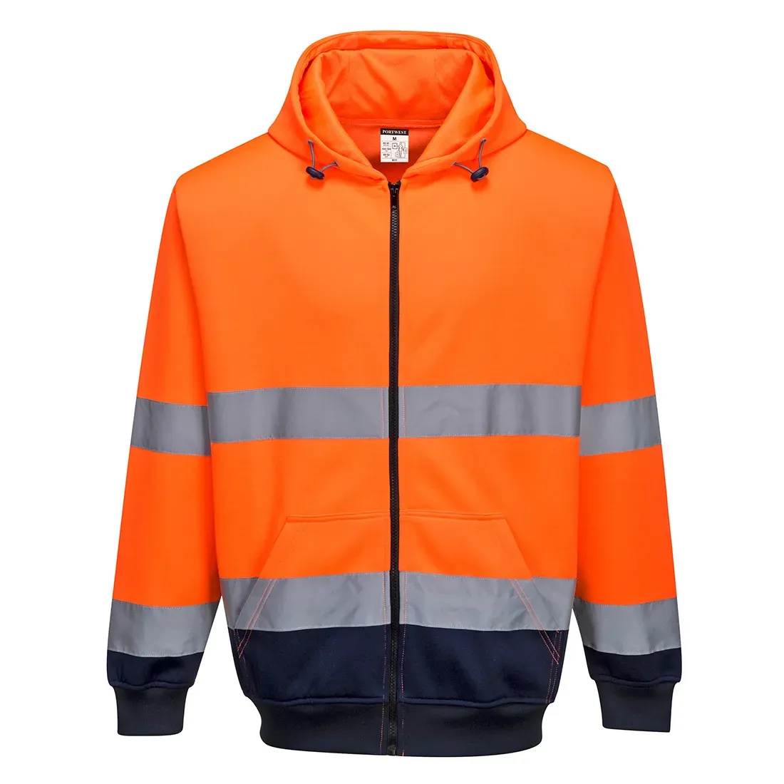 Sweat Hi-Vis bicolore zippé à capuche