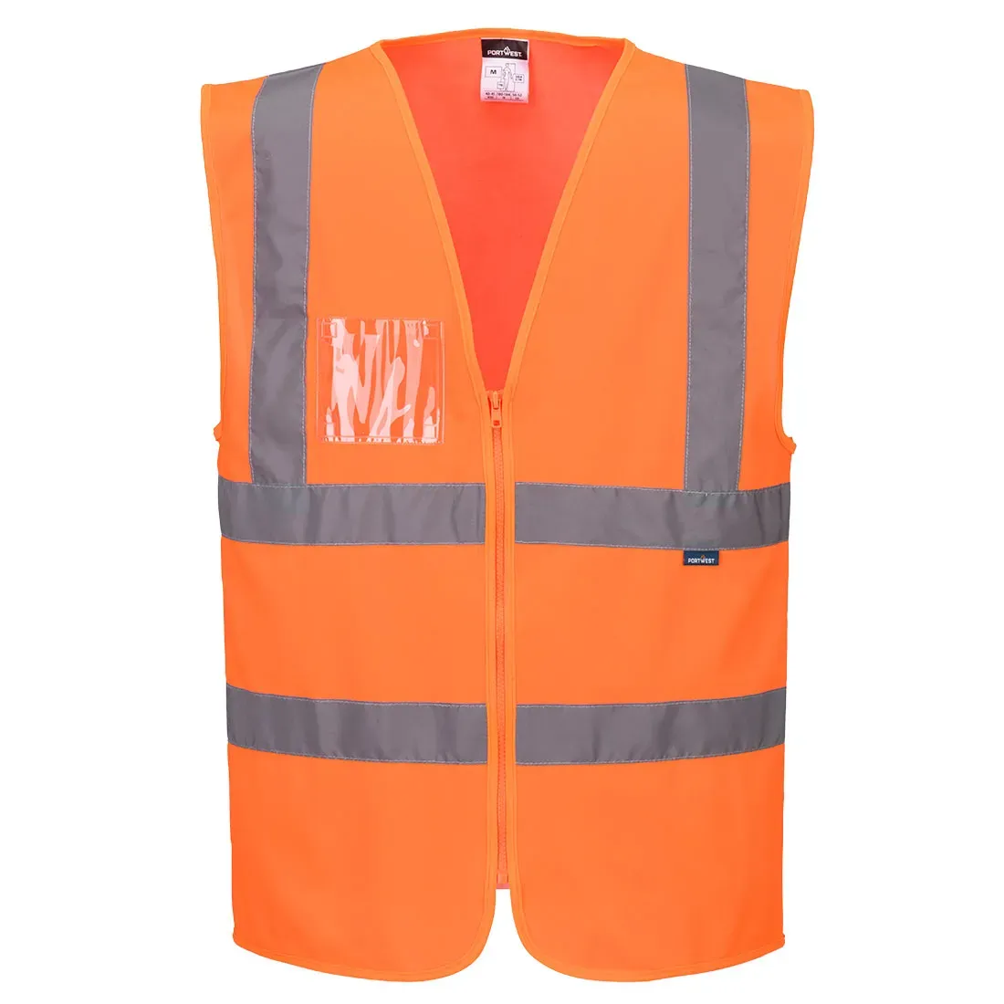 Gilet Haute Visibilité Zippé Bandes Ceinture et Bretelles