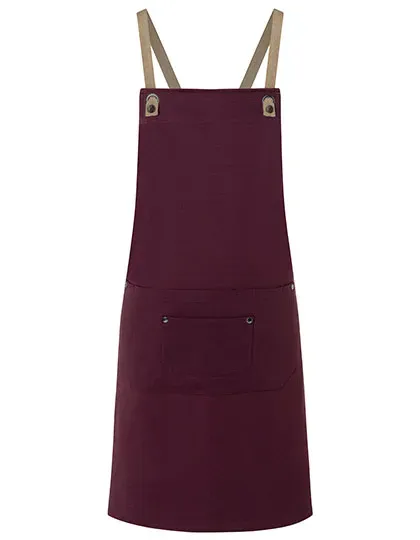 Bib Apron Urban-Nature With Cross Straps And Big Pocket