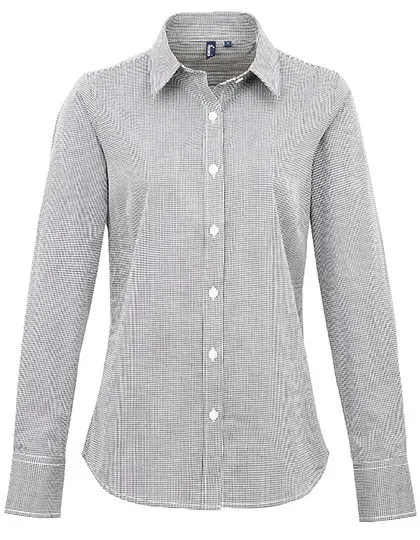 Women´s Microcheck (Gingham) Long Sleeve Cotton Shirt