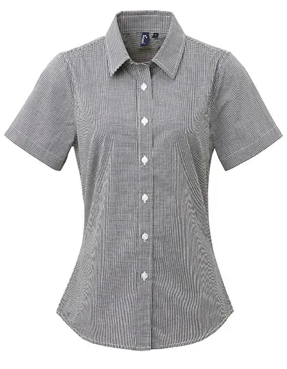 Women´s Microcheck (Gingham) Short Sleeve Cotton Shirt