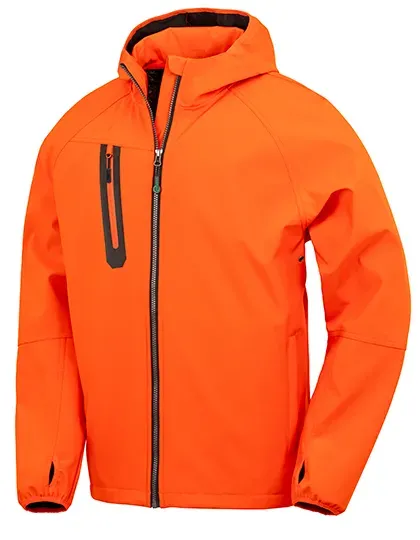 3-Layer Recycled Printable Hooded Casual Softshell Jacket