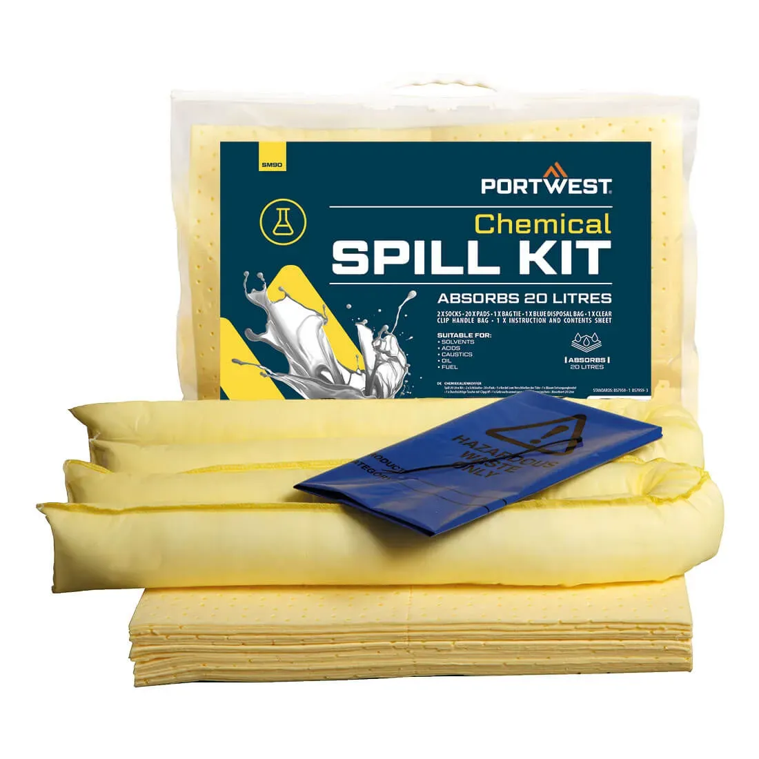 Kit absorbant 20 litres, produits chimiques