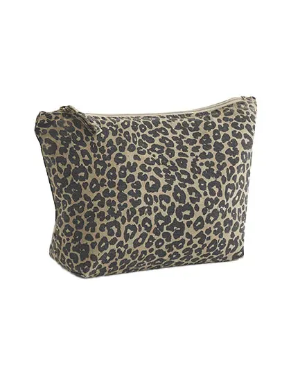 Leopard Print Canvas Accessory Bag