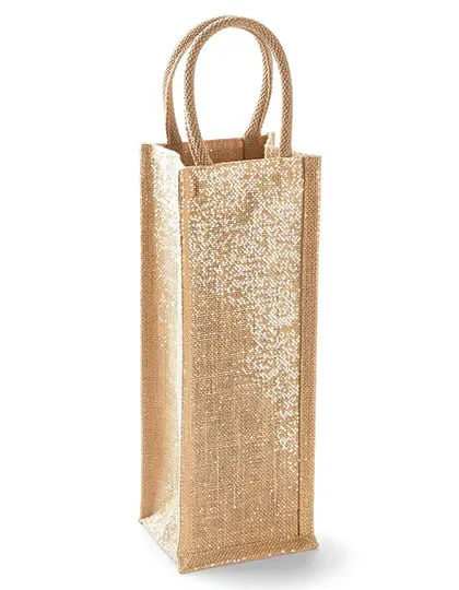 Shimmer Jute Bottle Bag