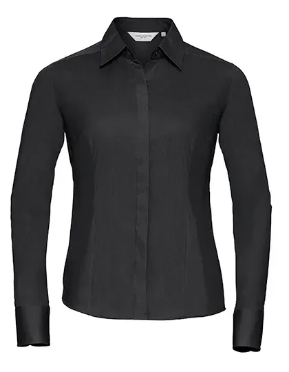 Ladies' Long Sleeve Fitted Polycotton Poplin Shirt