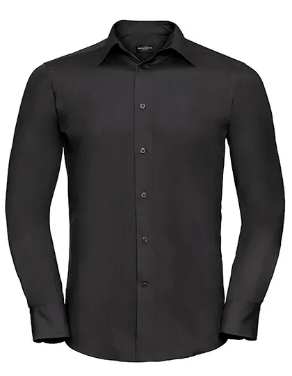 Men's Long Sleeve Tailored Polycotton Poplin Shirt