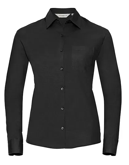Ladies' Long Sleeve Classic Pure Cotton Poplin Shirt
