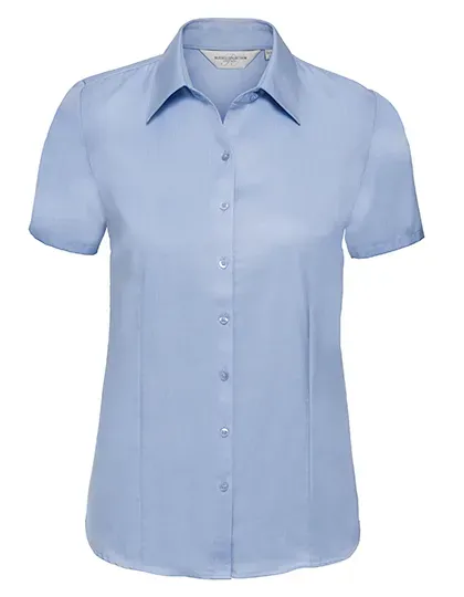 Ladies' Short Sleeve Tailored Herringbone Shirt